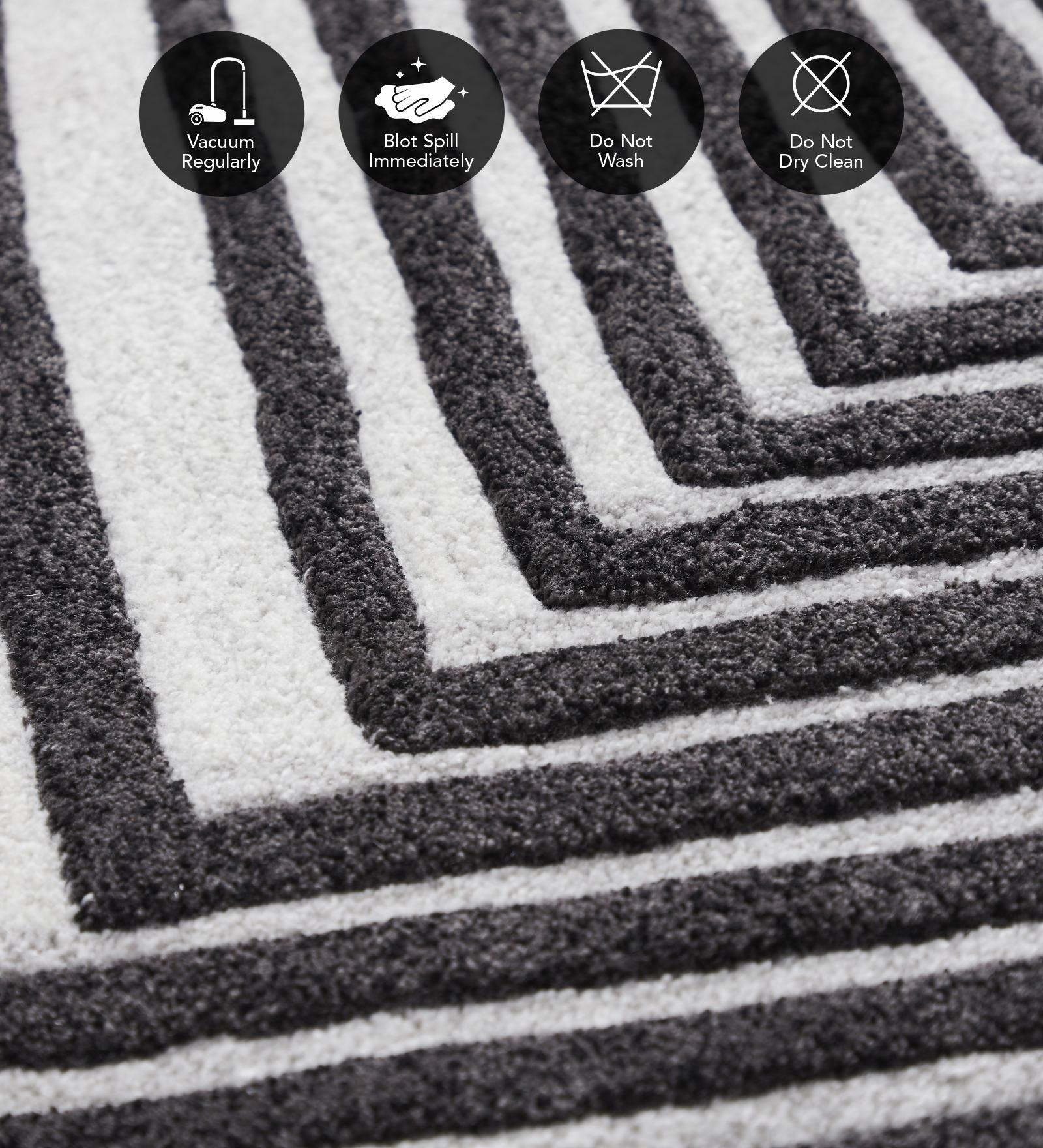 Shapescape Polyester Abstract Carpet Charcoal