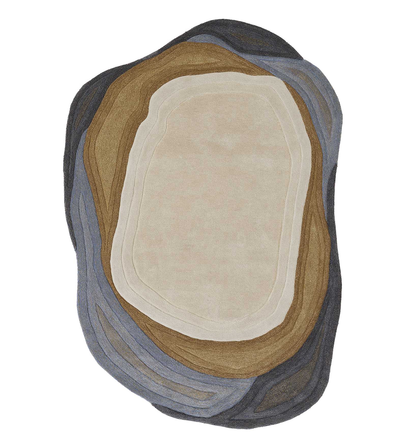 Shapescape Polyester Abstract Carpet Beige