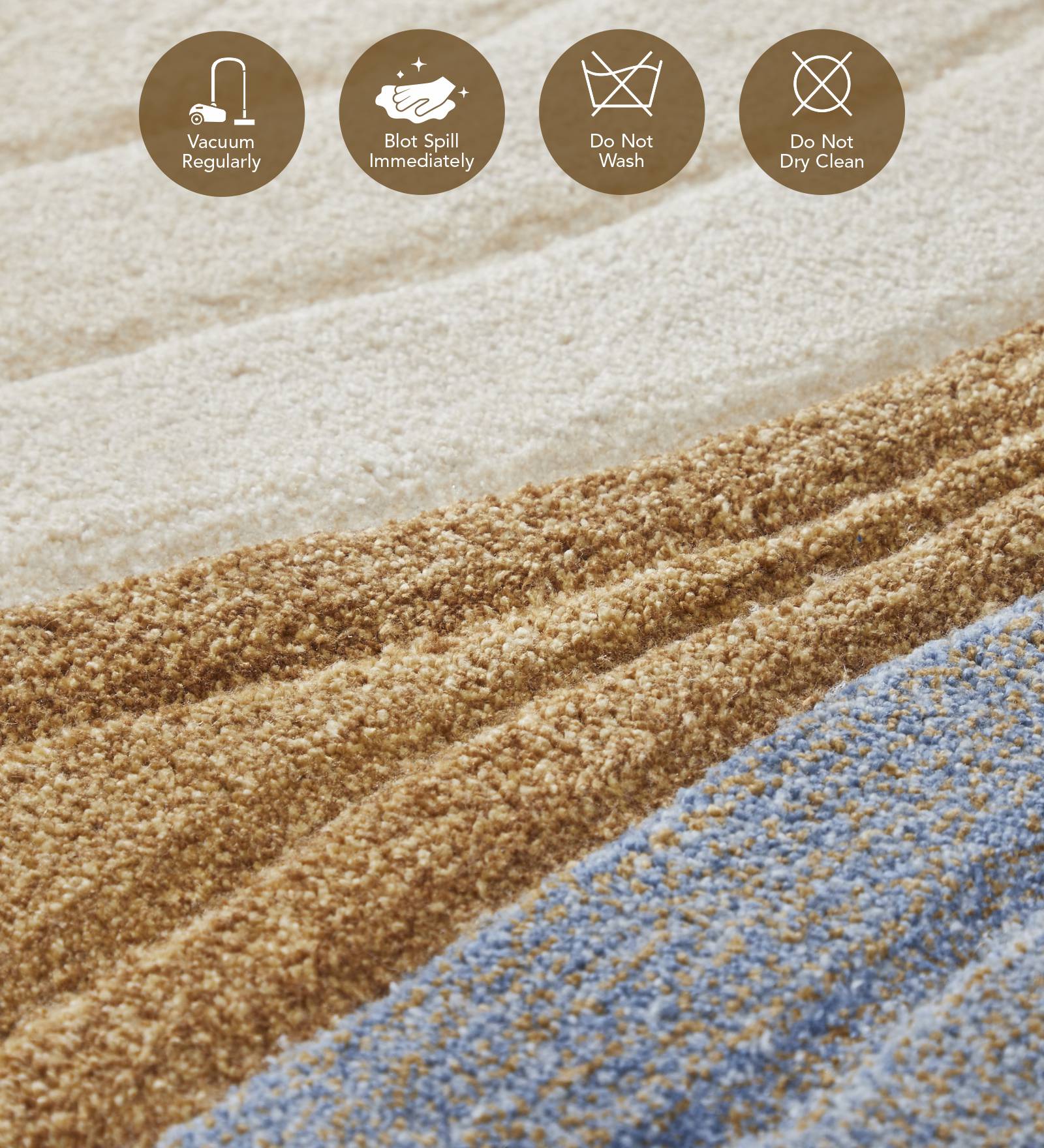 Shapescape Polyester Abstract Carpet Beige