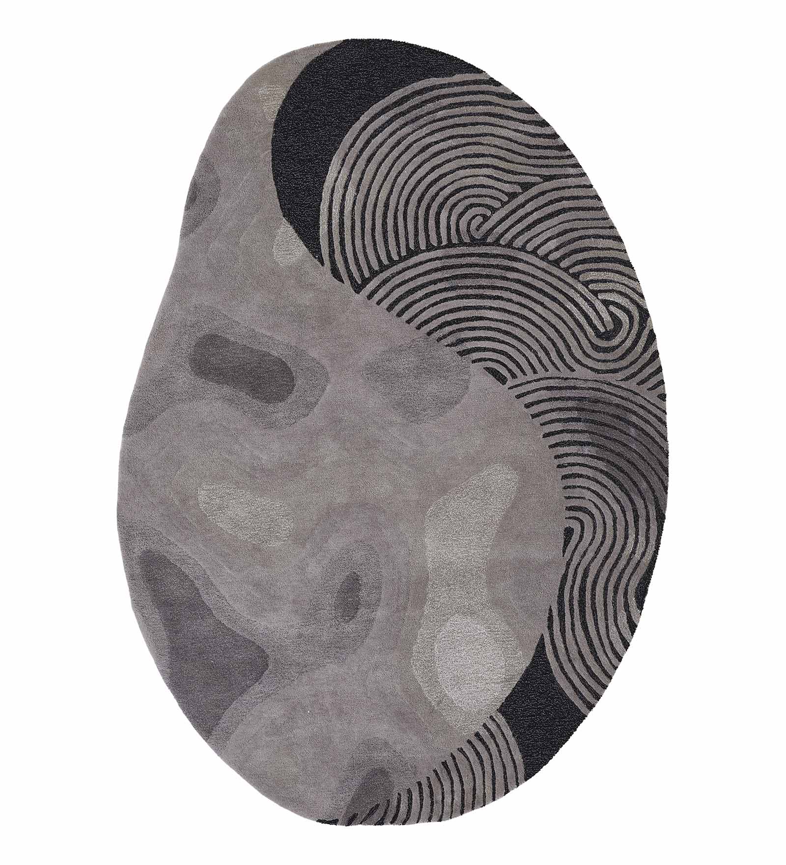 Shapescape Polyester Abstract Carpet Beige