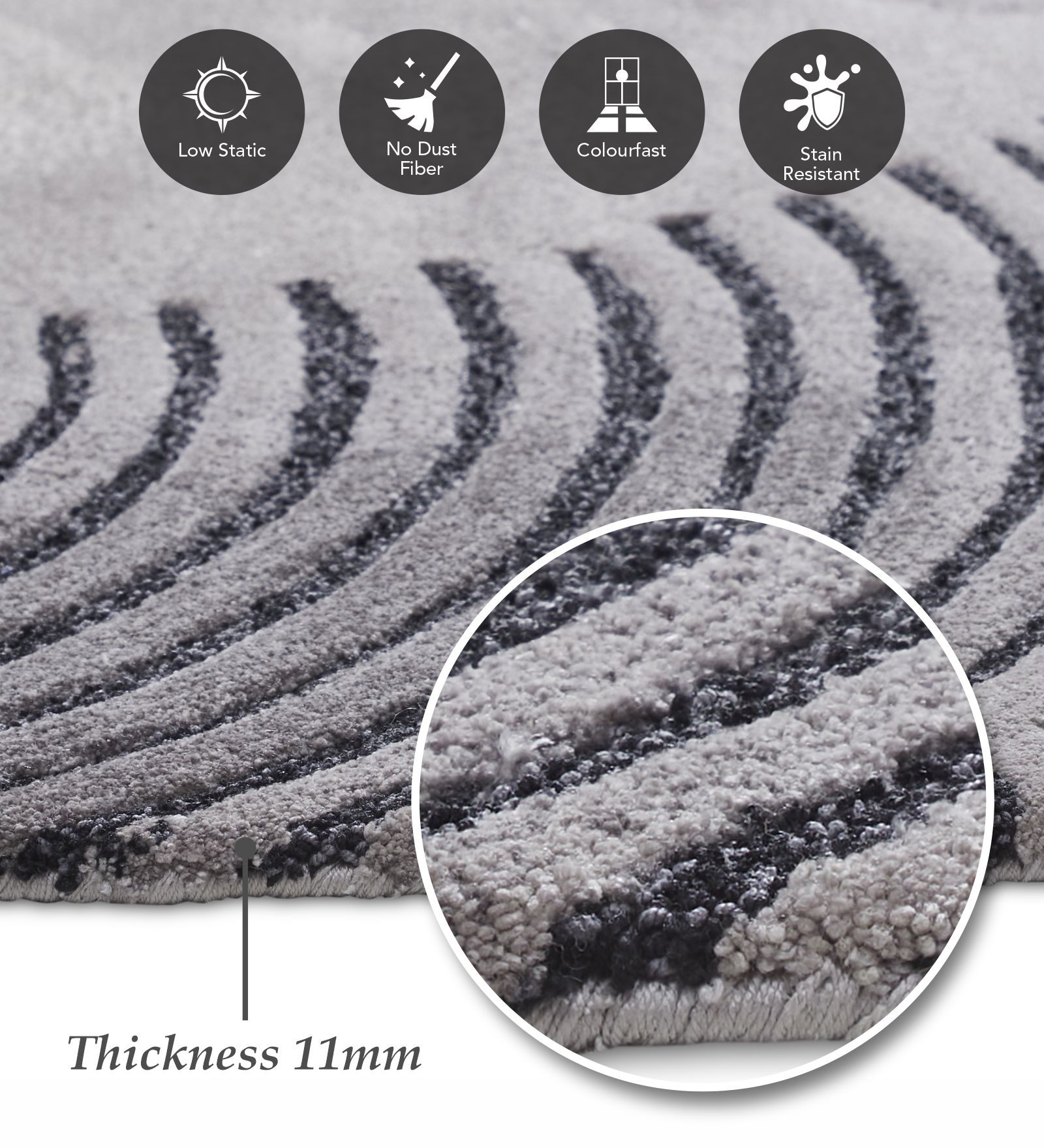 Shapescape Polyester Abstract Carpet Beige