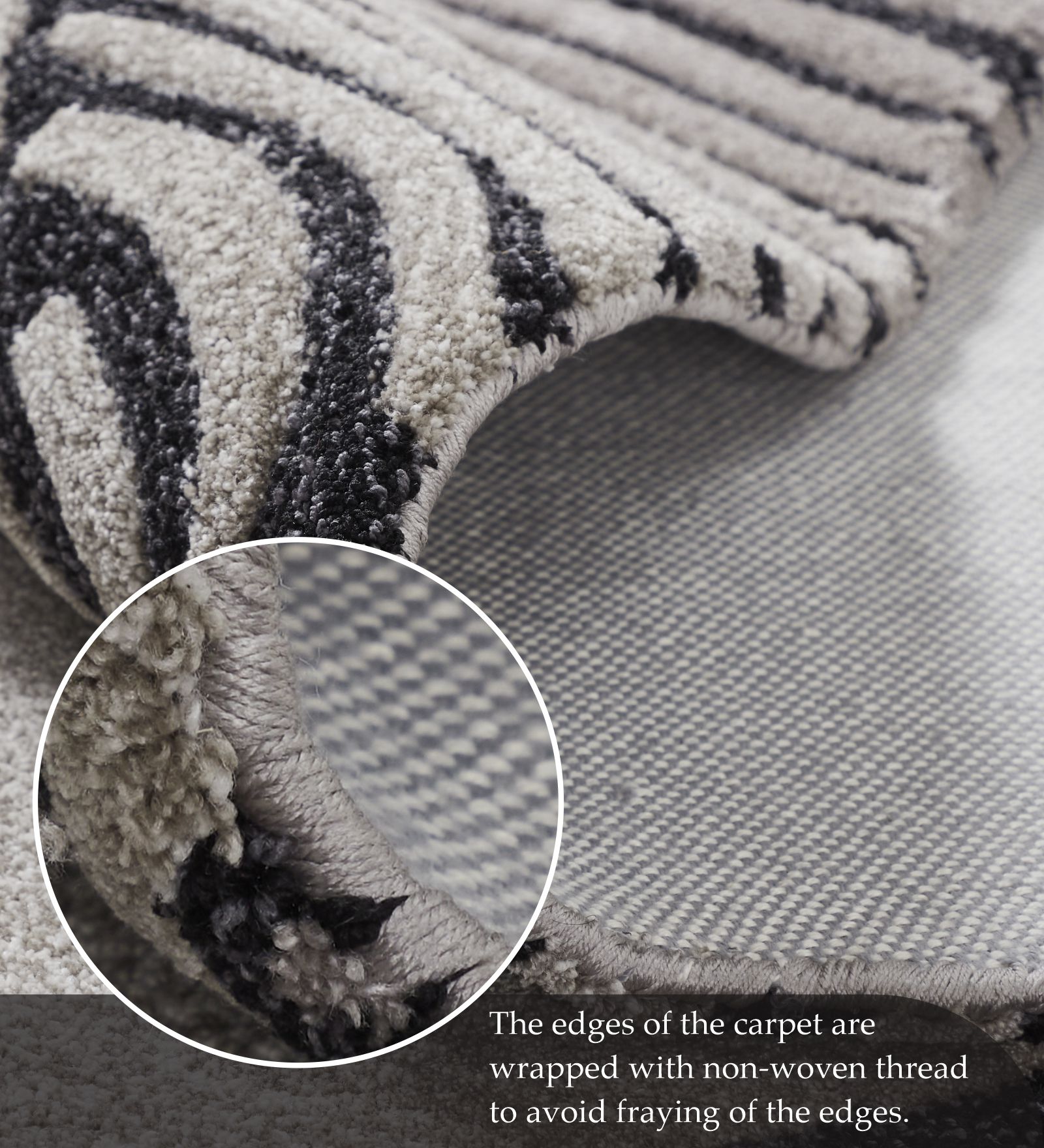 Shapescape Polyester Abstract Carpet Beige