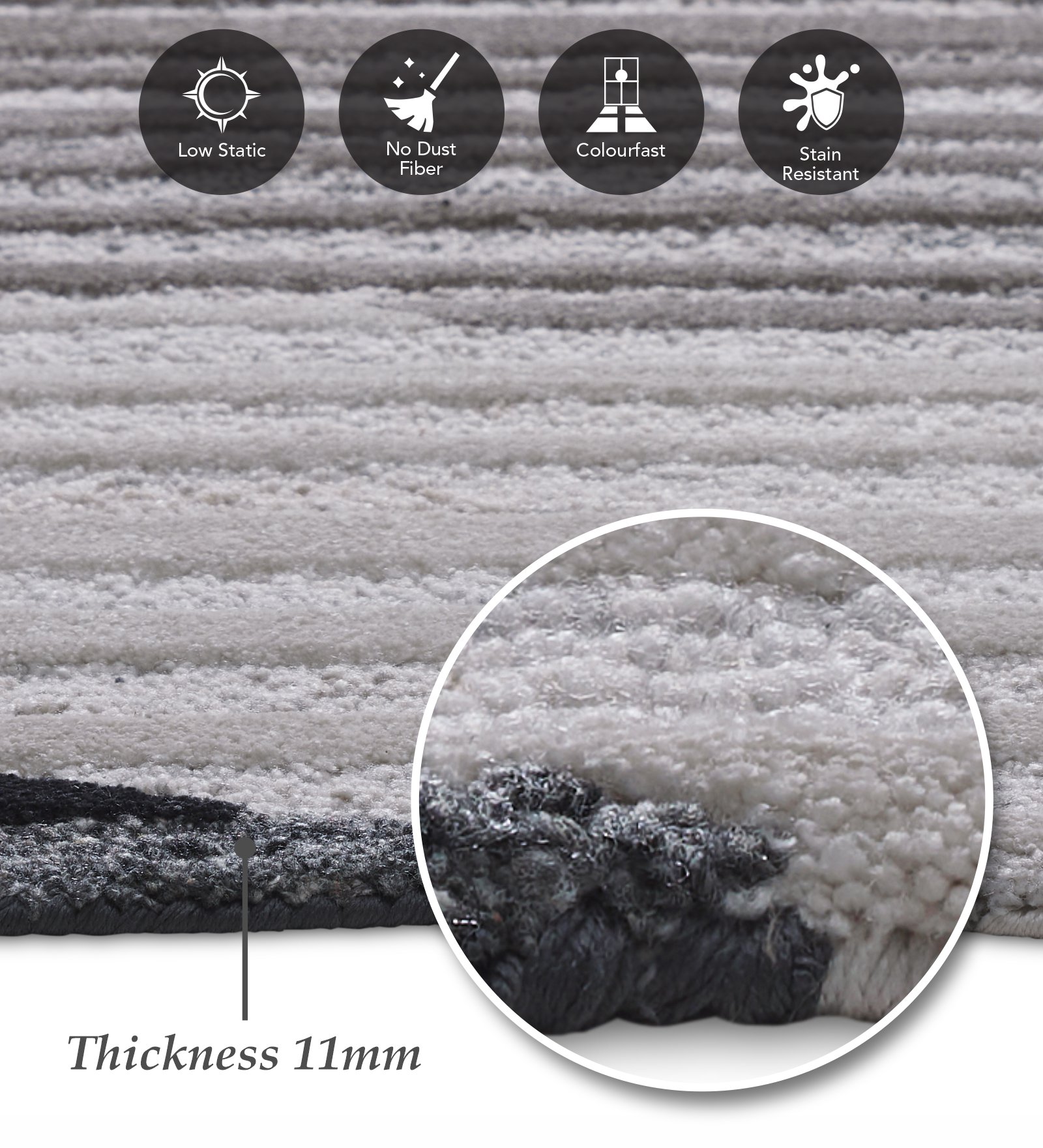 Shapescape Polyester Abstract Carpet L Grey