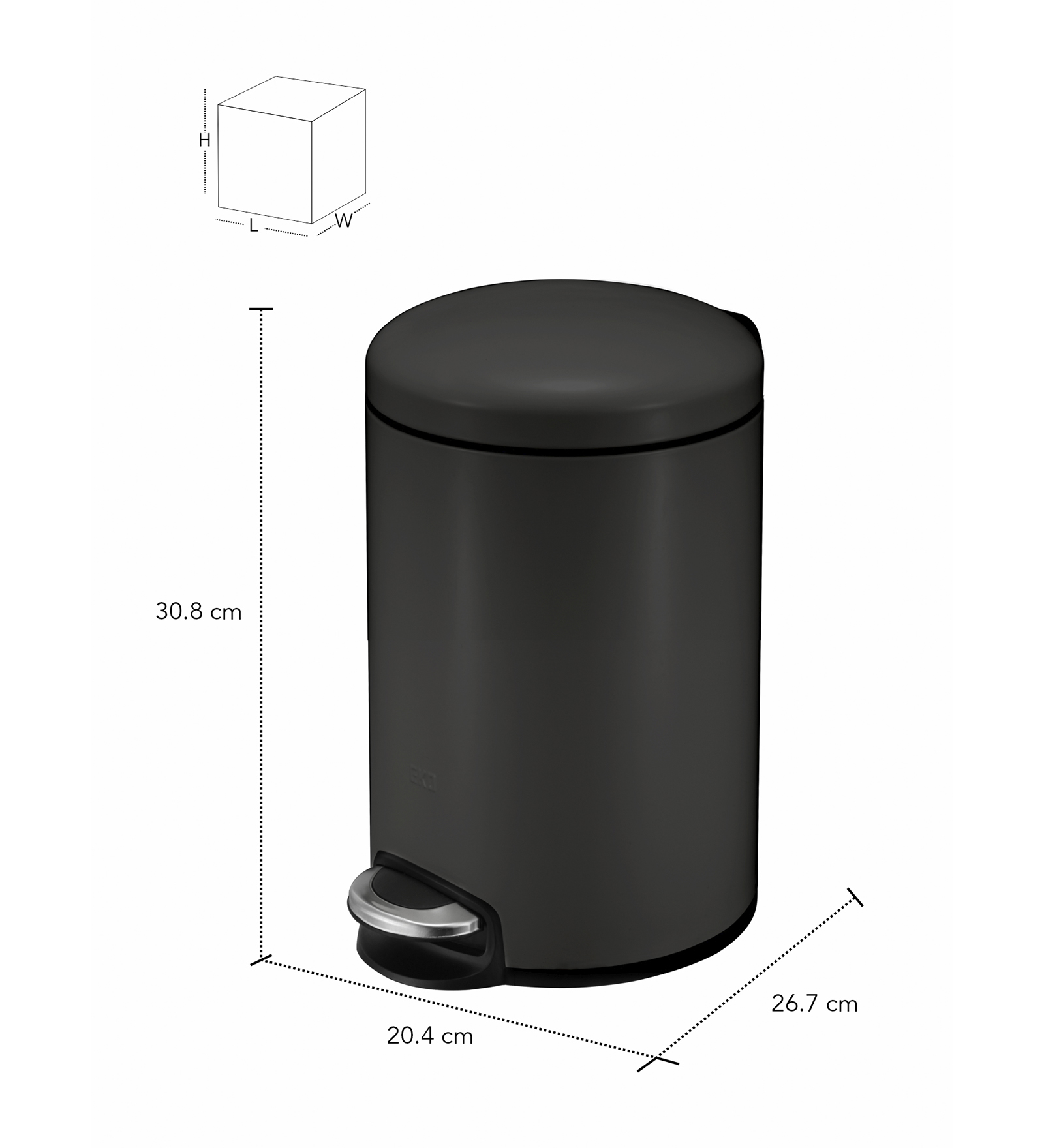 Eko 9213 Maggey Stainless Steel Fingerprint Resistant Step Bin Black