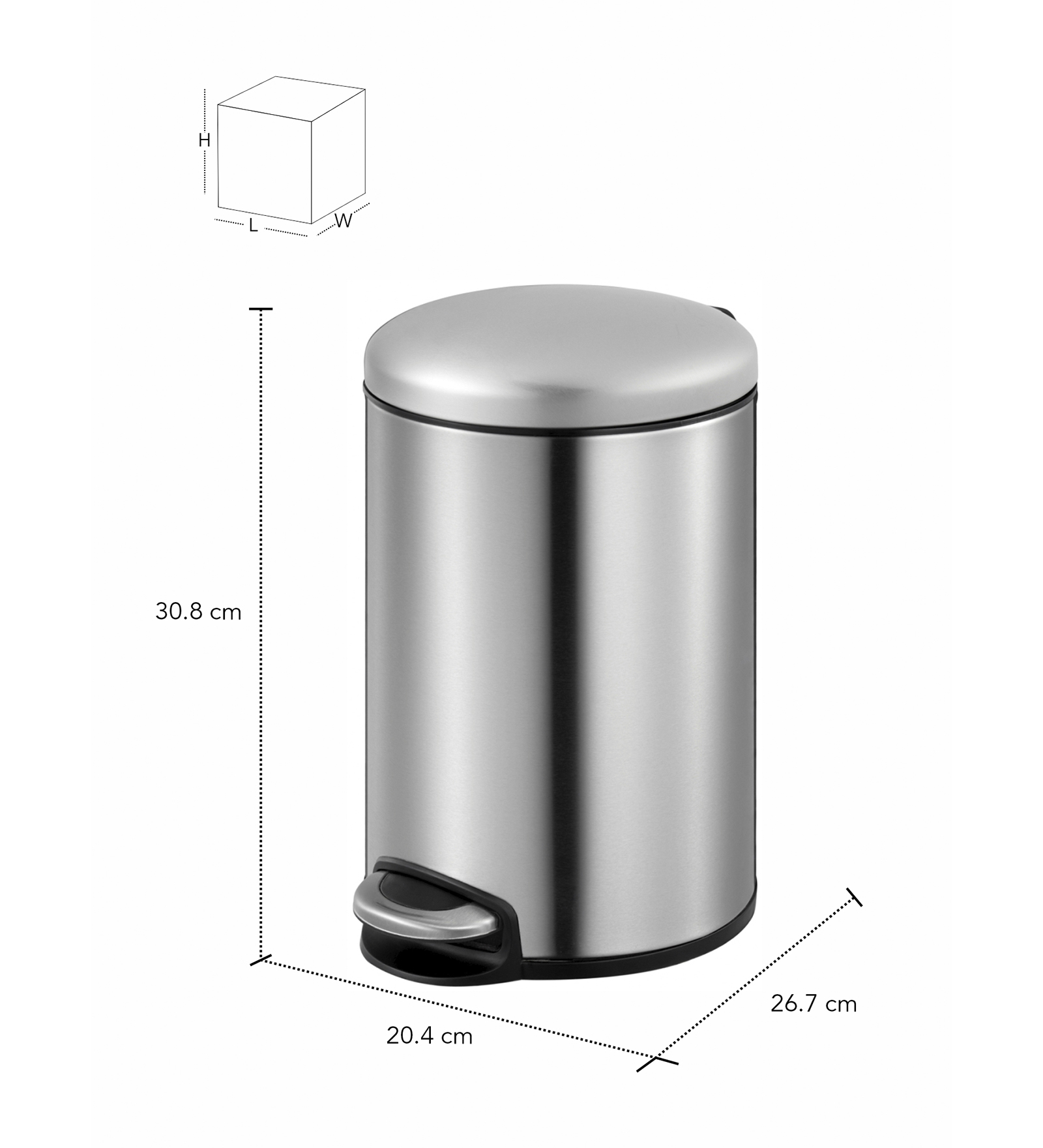 Eko 9213 Maggey Stainless Steel Fingerprint Resistant Step Bin Metallic
