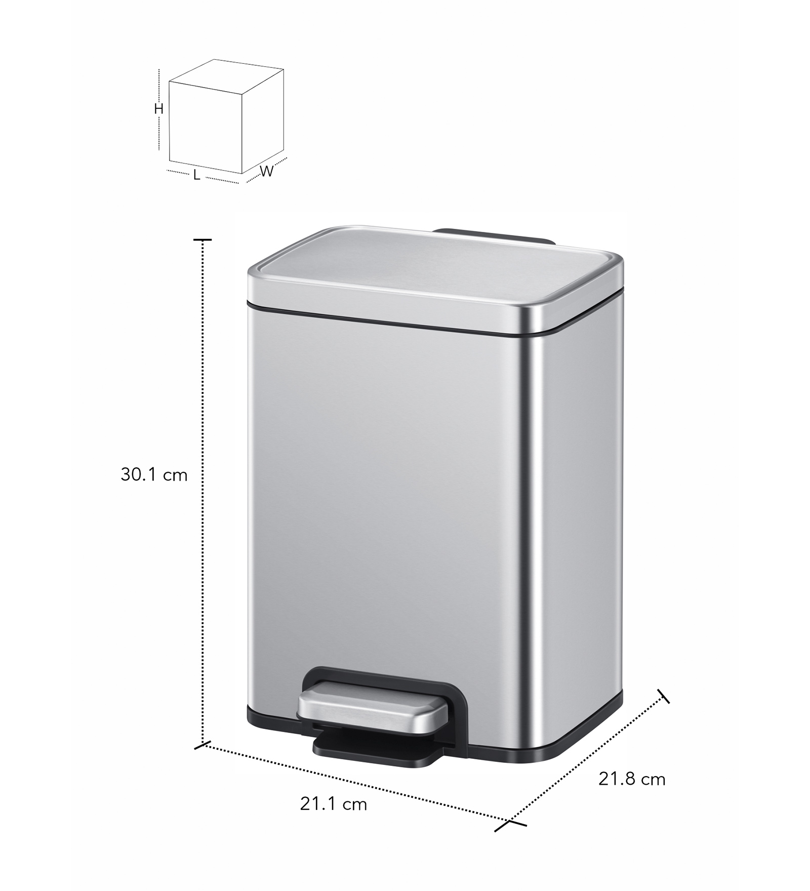 Eko 9361 Madison Stainless Steel Fingerprint Resistant Step Bin Metallic