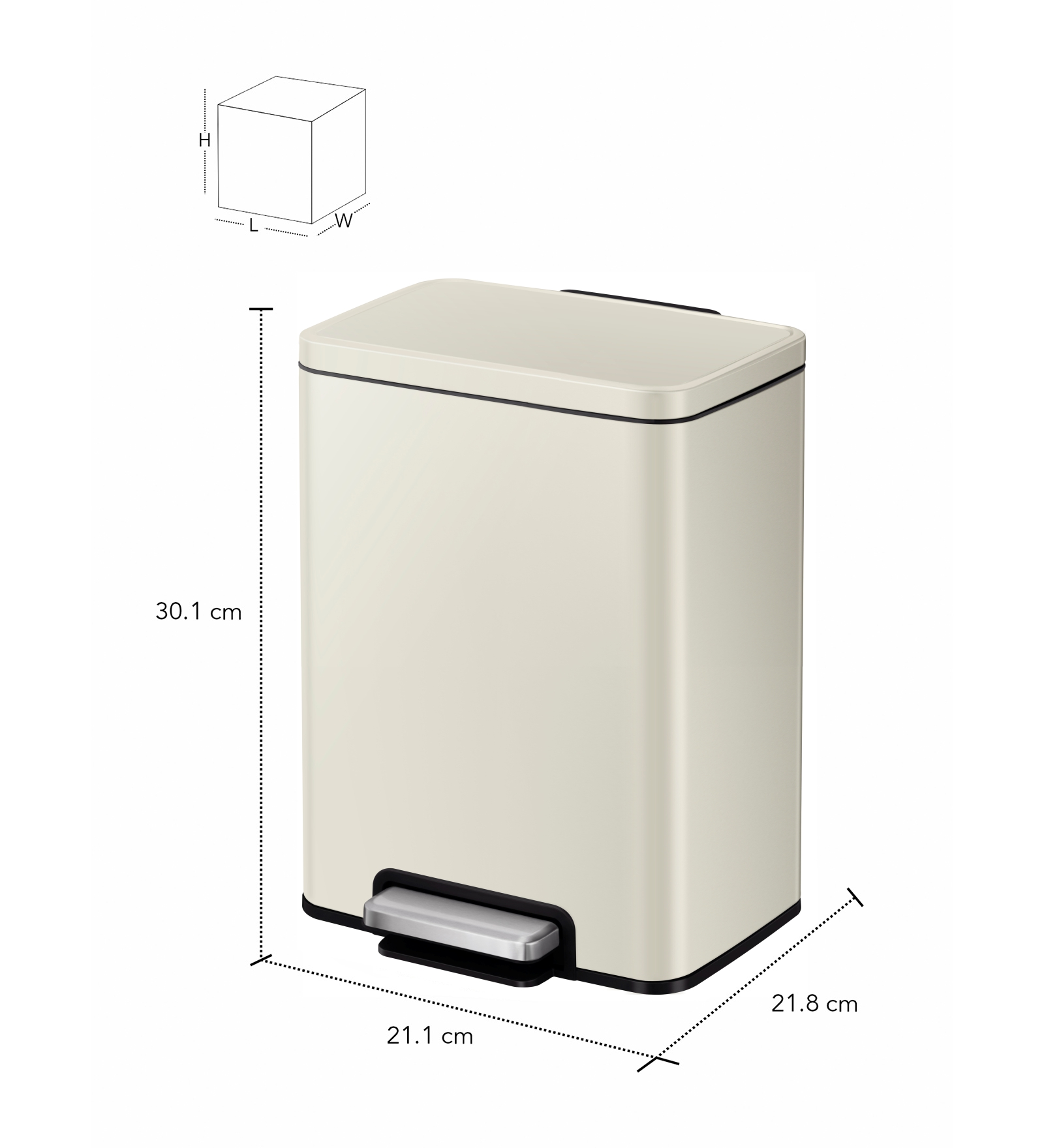 Eko 9361 Madison Stainless Steel Fingerprint Resistant Step Bin Grey