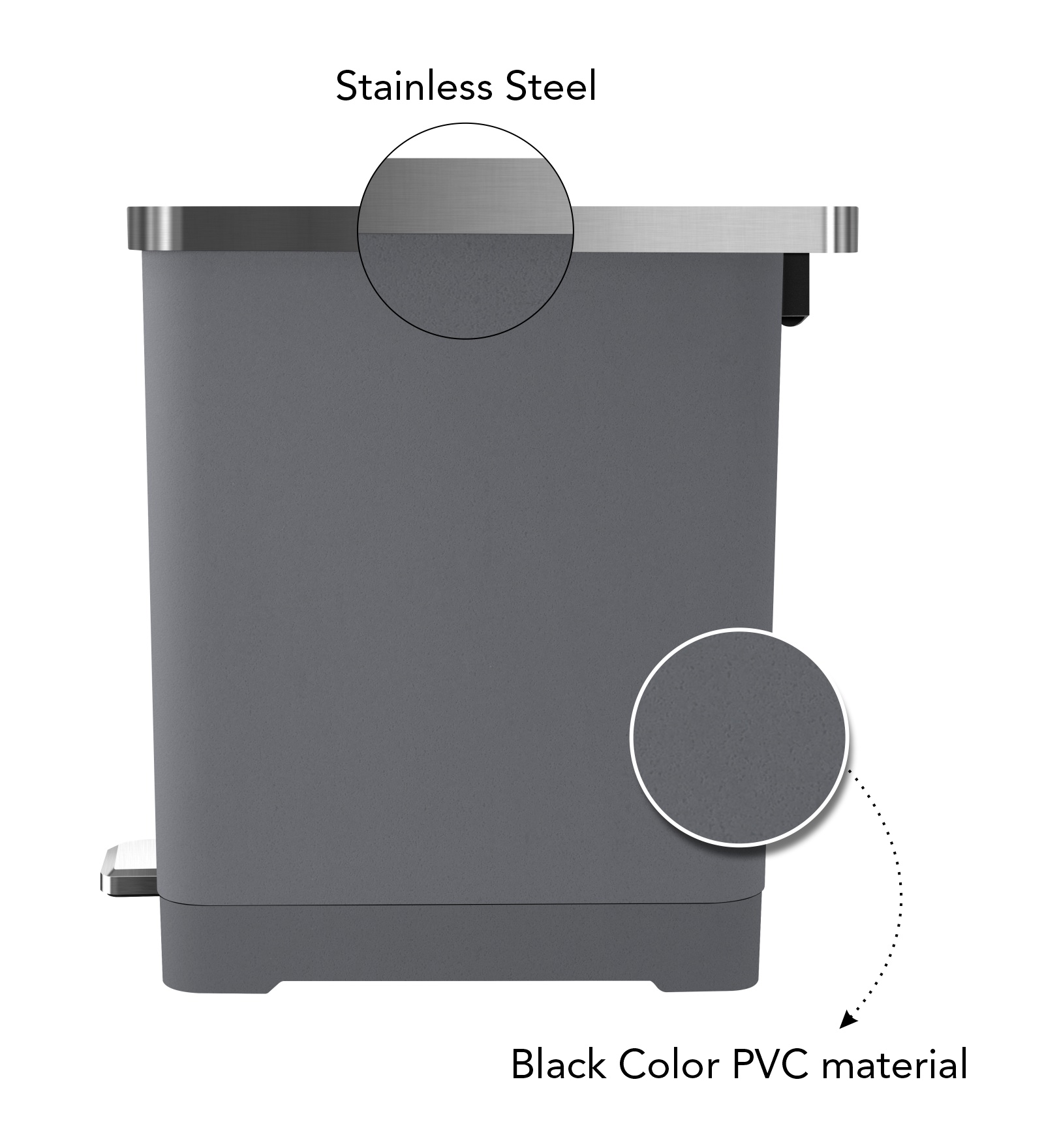 Eko 6377 Hana Fingerprint Resistant Plastic Bin Grey