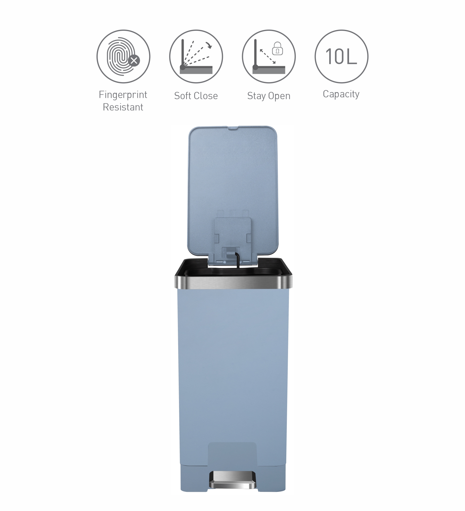 Eko 6377 Hana Fingerprint Resistant Plastic Bin Blue