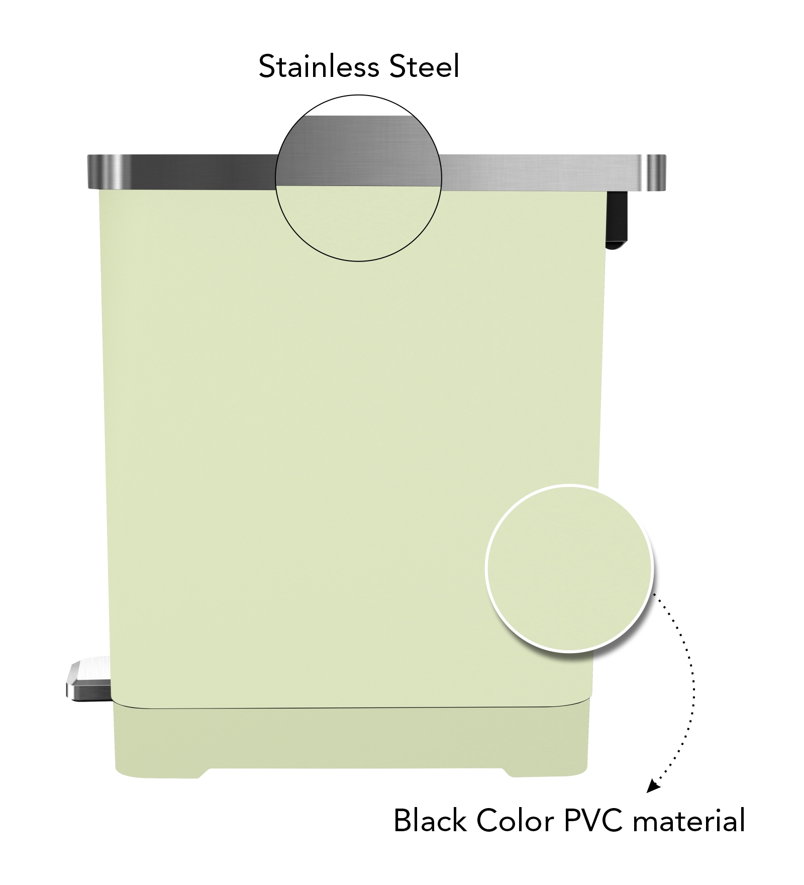 Eko 6377 Hana Fingerprint Resistant Plastic Bin Green