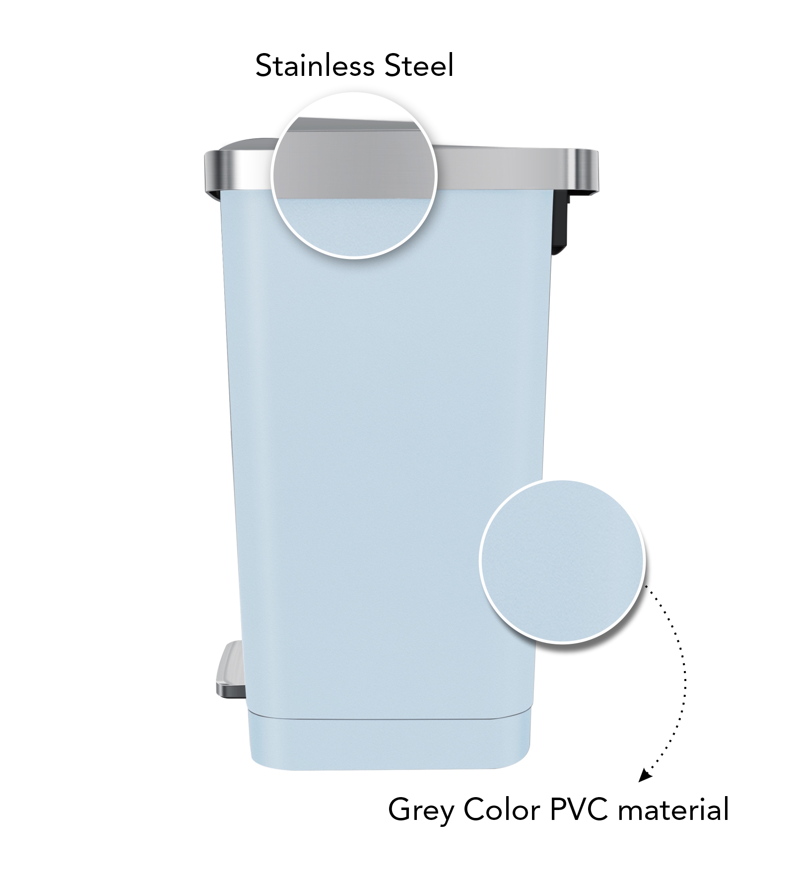 Eko 6388 Hana Fingerprint Resistant Plastic Bin Blue