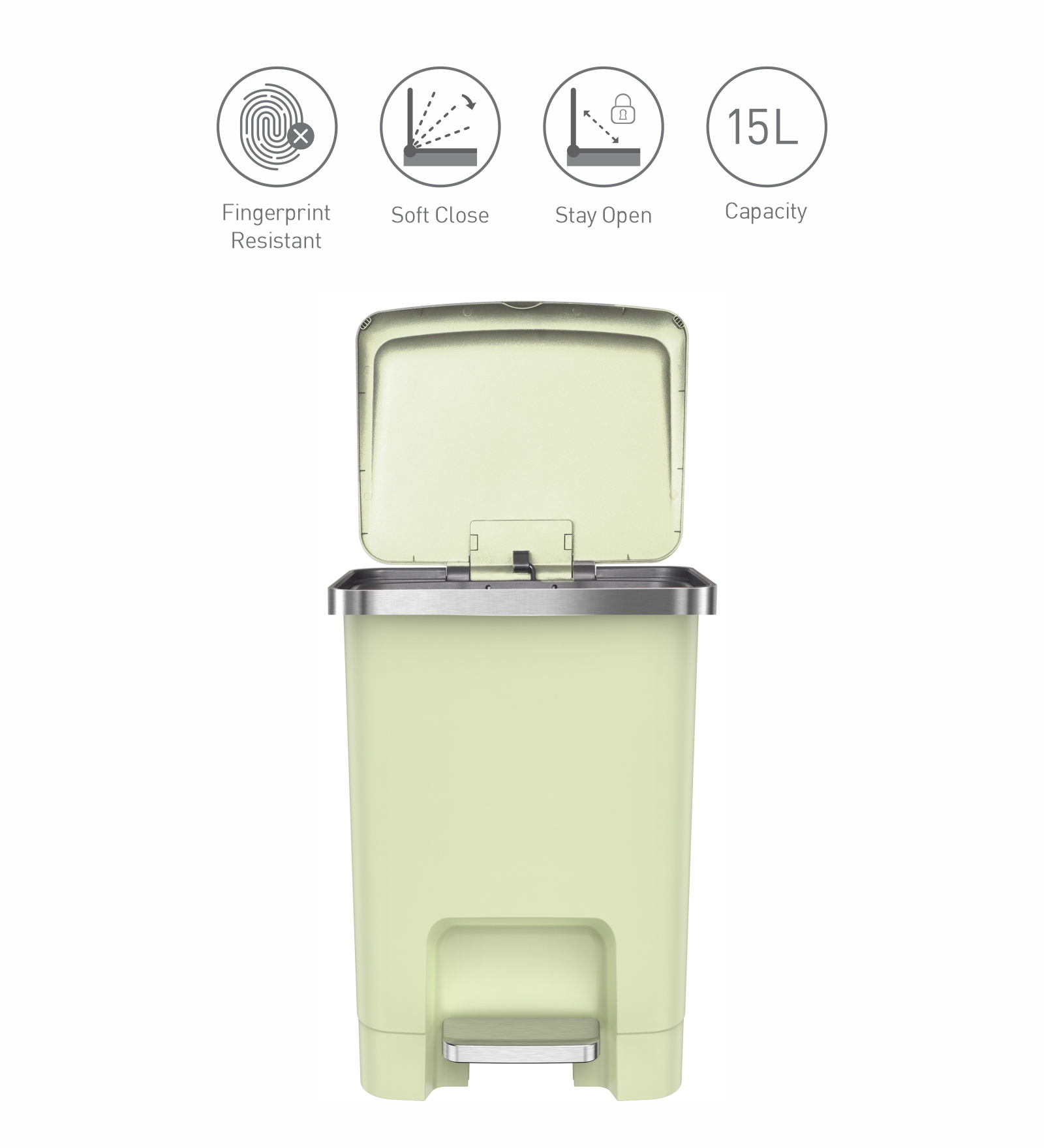 Eko 6388 Hana Fingerprint Resistant Plastic Bin Green
