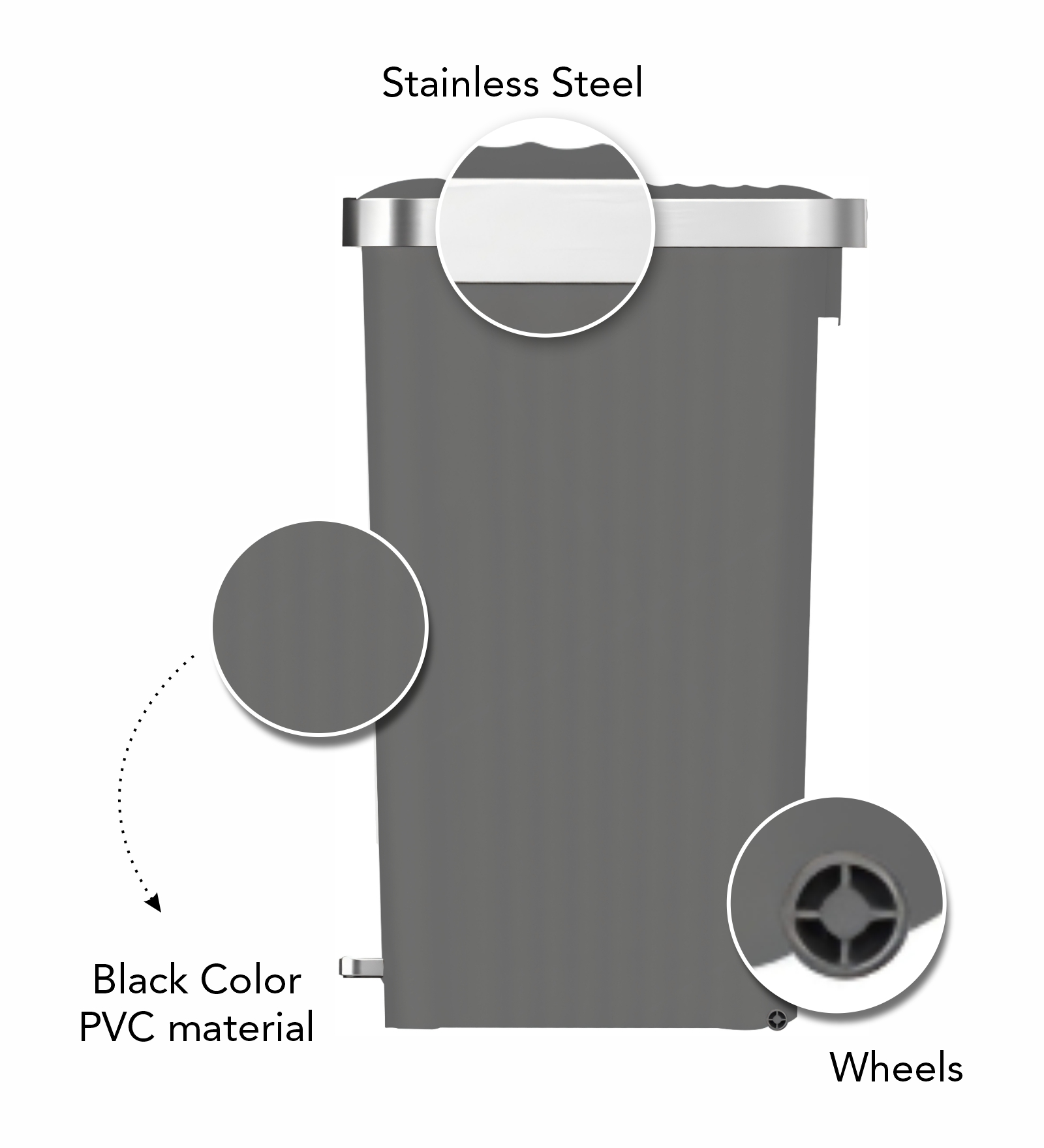 Eko 6388 Hana Fingerprint Resistant Plastic Bin Grey