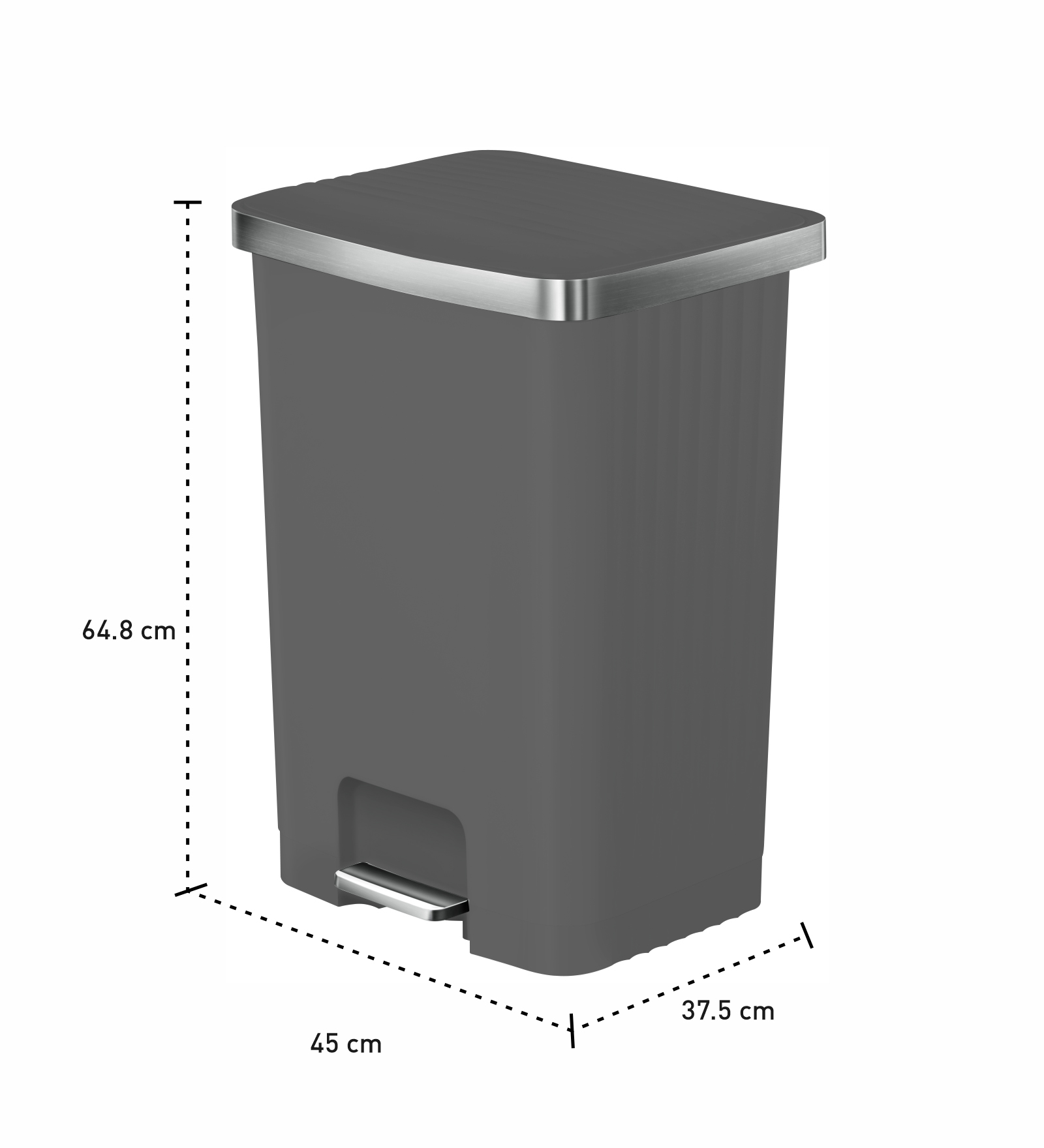Eko 6388 Hana Fingerprint Resistant Plastic Bin Grey