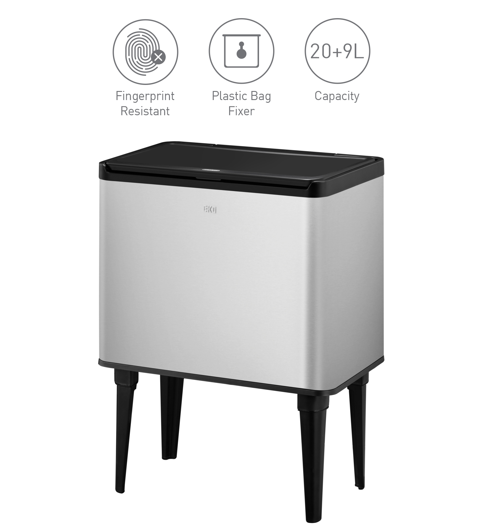 Eko 8128 Fingerprint Resistant Sensor Bin Metallic