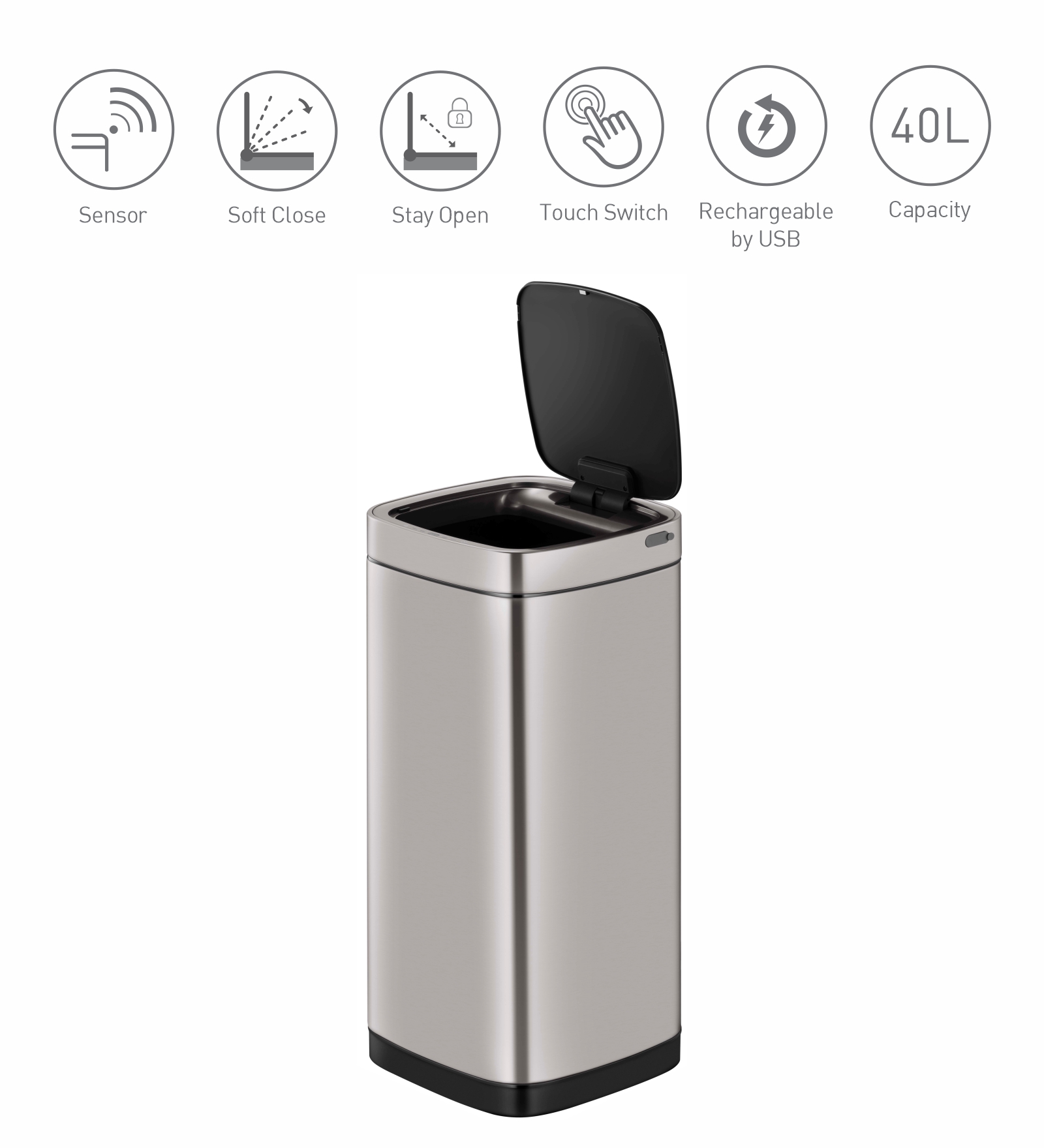 Eko Sensor Bin Grey