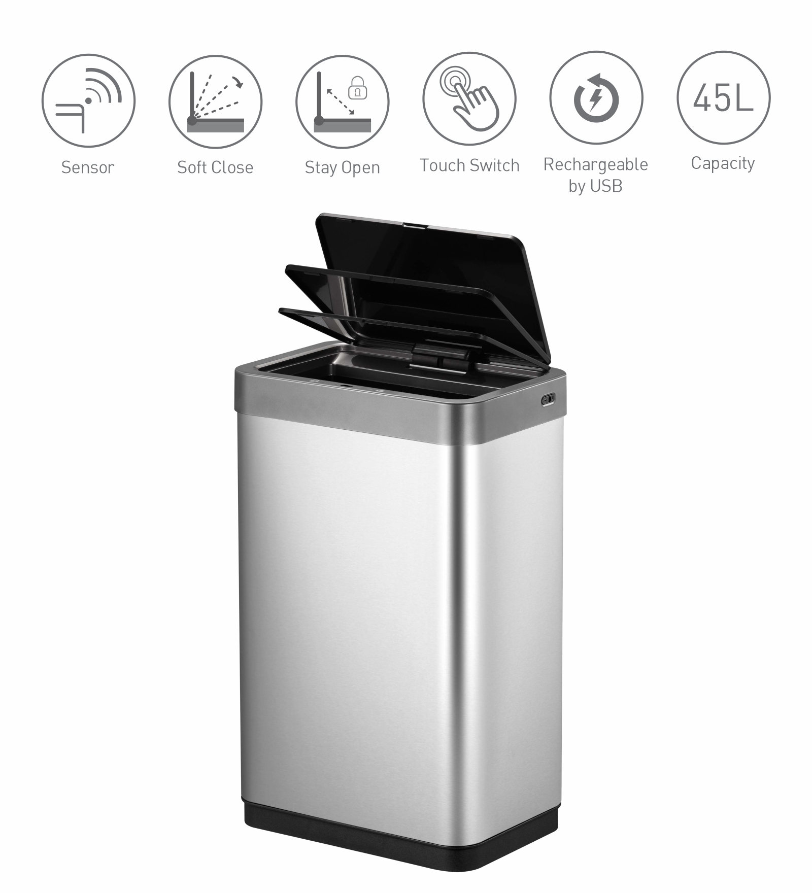 Eko 9260 Mirage Rechargeable Sensor Bin Metallic