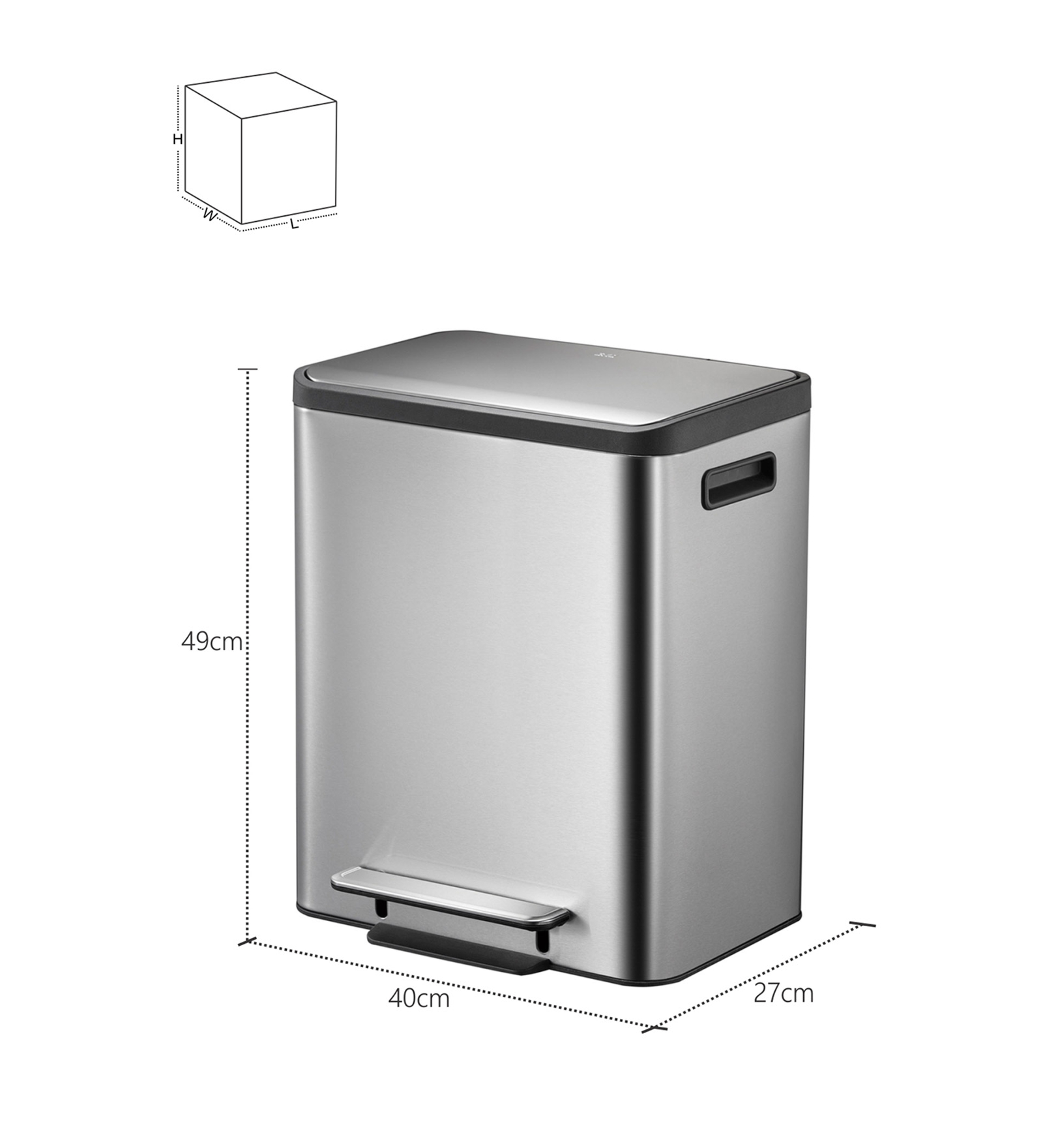 Eko 9128 Eco Casa Double Liner Recycling Step Bin Metallic