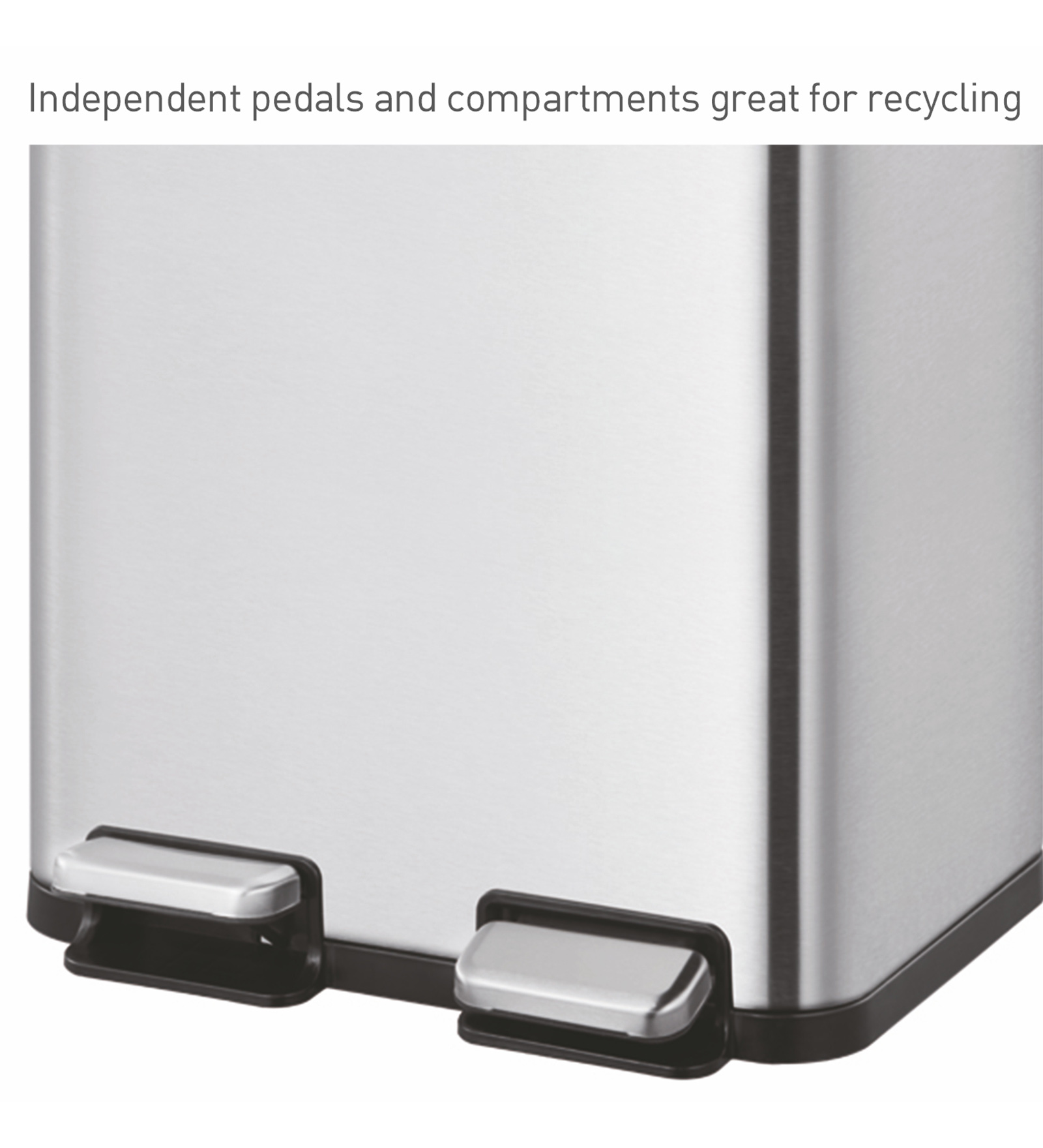 EKO 9129 Eco Casa II Double Liner Recycling Step Bin Metallic