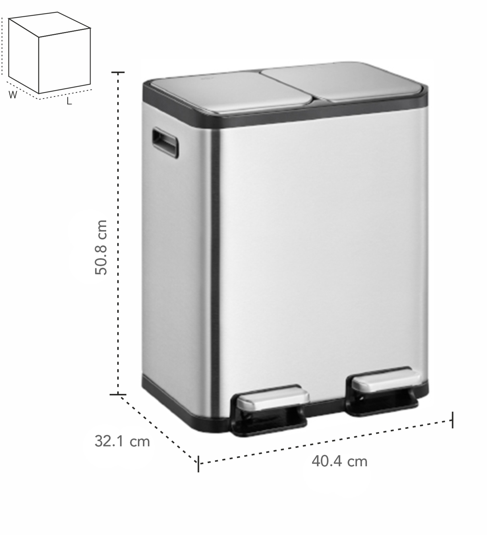 EKO 9129 Eco Casa II Double Liner Recycling Step Bin Metallic