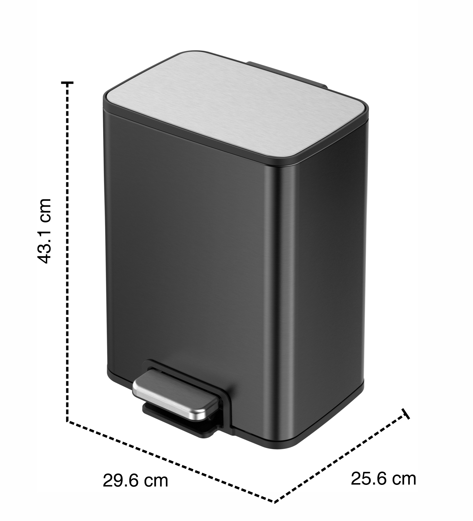 Eko 9161 Marina Fingerprint resistant Step Bin Black