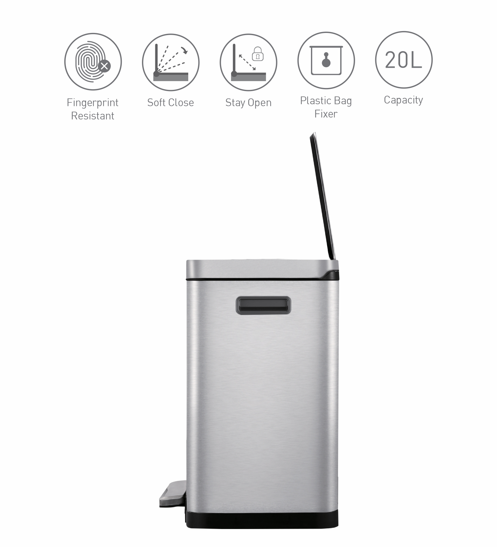 Eko 2368 X Cube Fingerprint resistant Step Bin Metallic