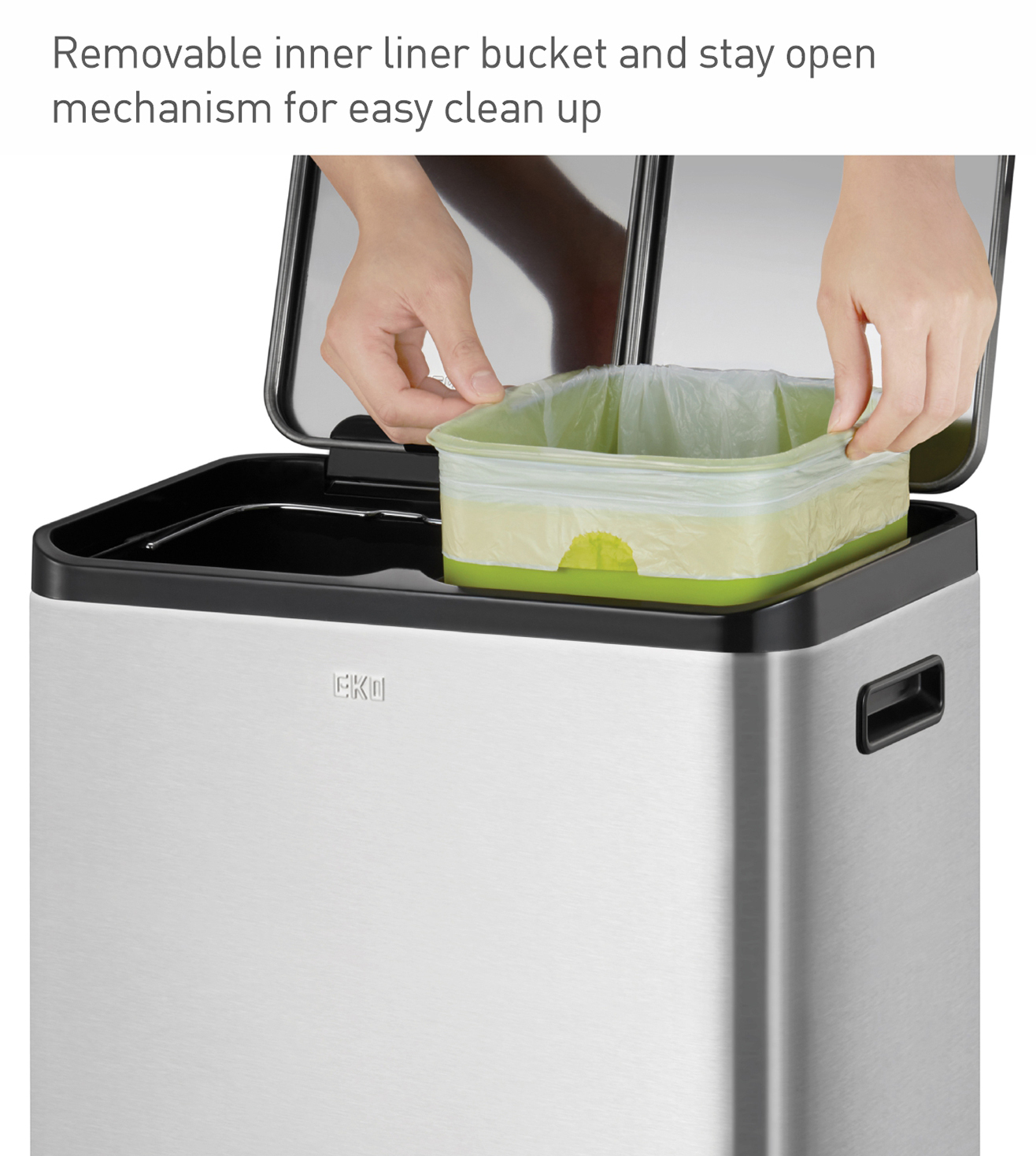Eko 9129 Eco Casa II Fingerprint Resistant Step Bin Metallic