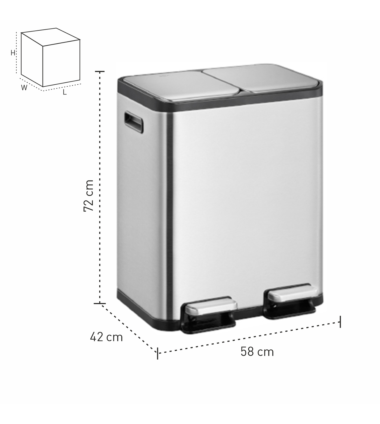 Eko 9129 Eco Casa II Fingerprint Resistant Step Bin Metallic