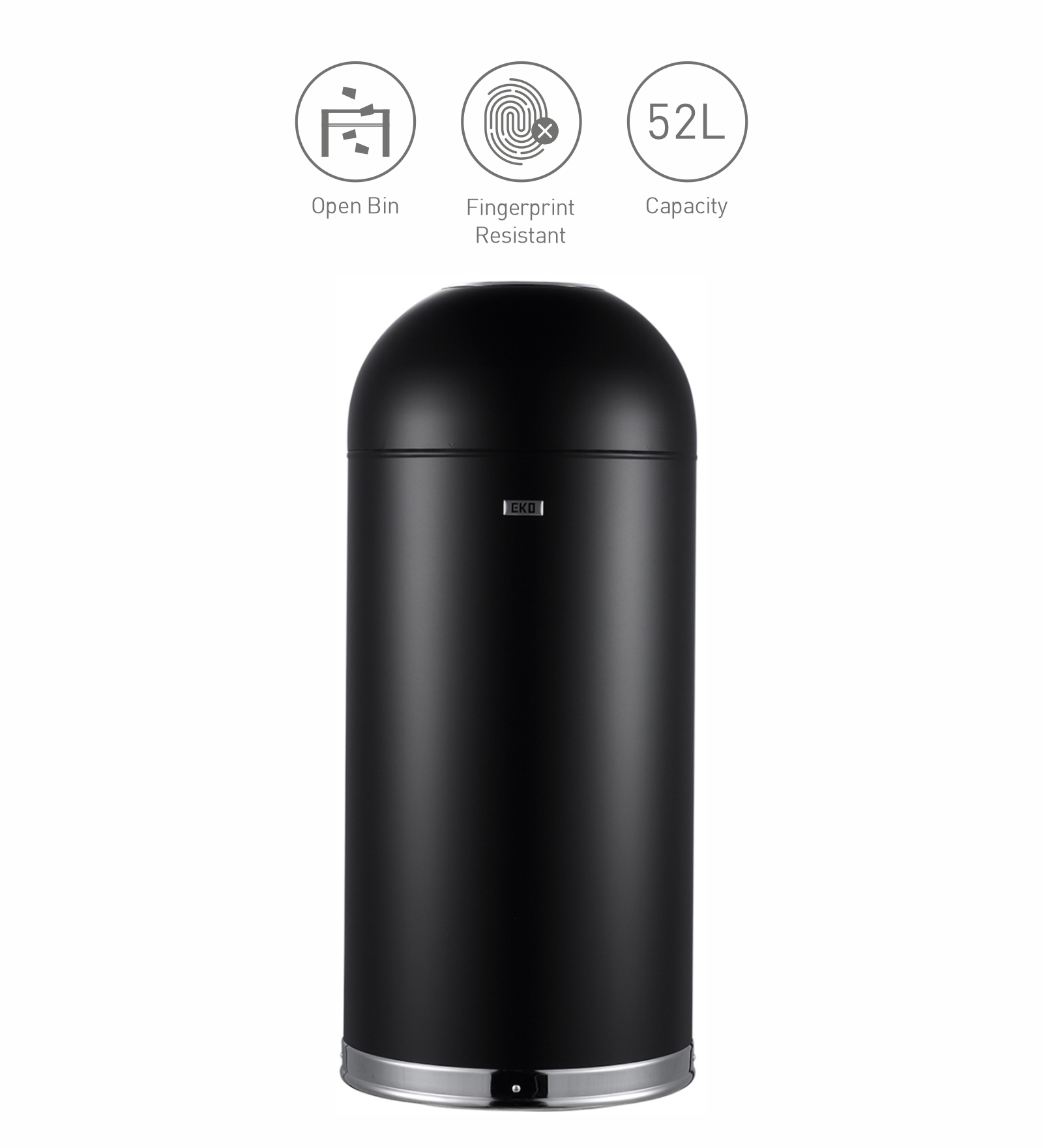 Eko 9639 Eternal Fingerprint Resistant Commercial Bin Black