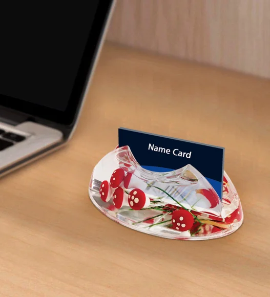 Agua Acrylic Acrylic Name Card Holder Red