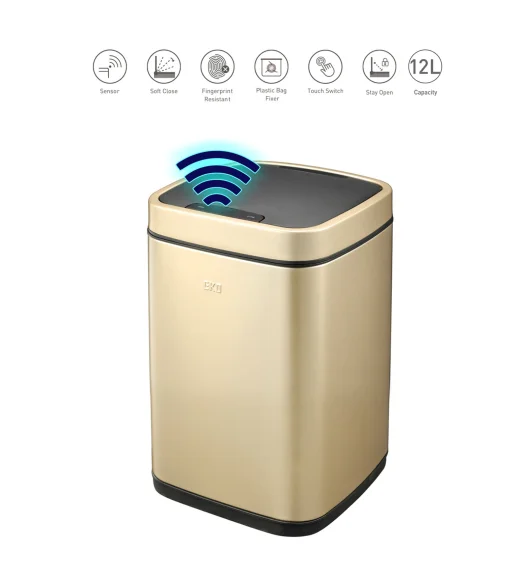 EKO 9288 Smart Sensor Bin Champagne Gold