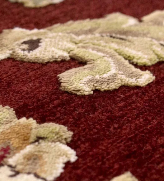Maroon and Beige Classical Viscose Carpet,160x230 cm