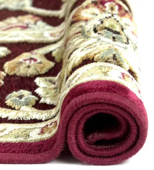 Maroon and Beige Classical Viscose Carpet,160x230 cm