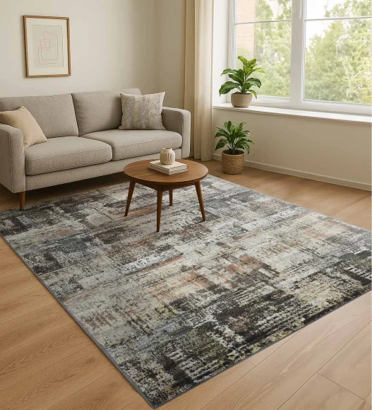 Matrix Abstract Carpet Olive and Rust