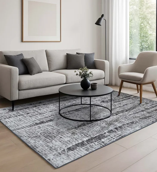 Matrix Abstract Carpet Grey and Cream