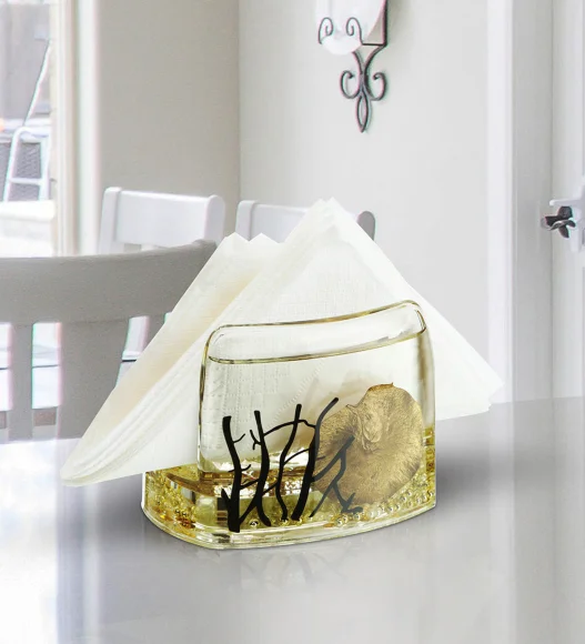 Agua Acrylic Acrylic Napkin Holder Golden