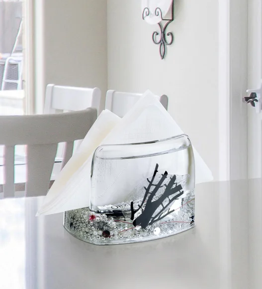 Agua Acrylic Acrylic Napkin Holder Silver