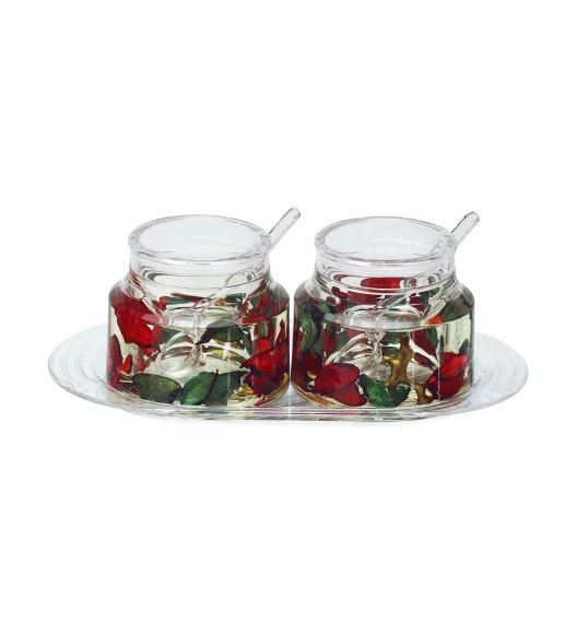 Agua Acrylic Acrylic Sugar Jar with Tray Green