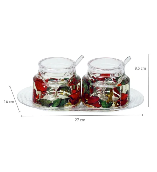 Agua Acrylic Acrylic Sugar Jar with Tray Green