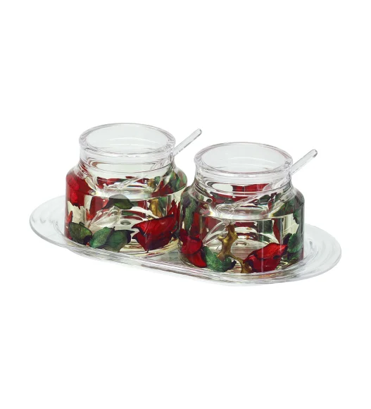 Agua Acrylic Acrylic Sugar Jar with Tray Green