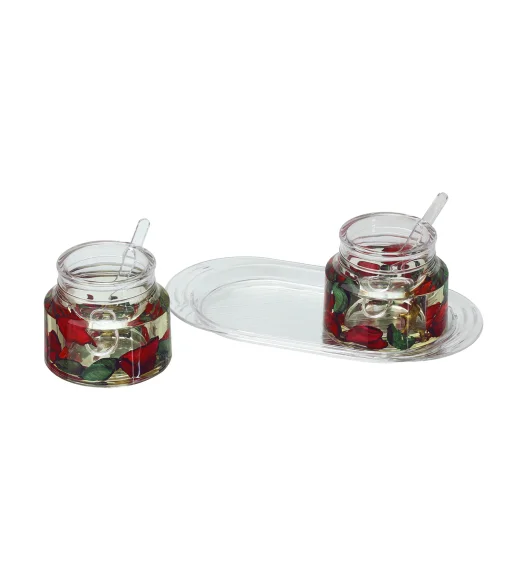 Agua Acrylic Acrylic Sugar Jar with Tray Green