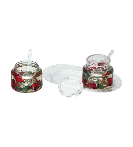 Agua Acrylic Acrylic Sugar Jar with Tray Green