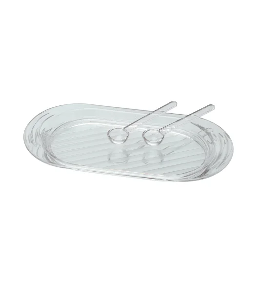 Agua Acrylic Acrylic Sugar Jar with Tray Red