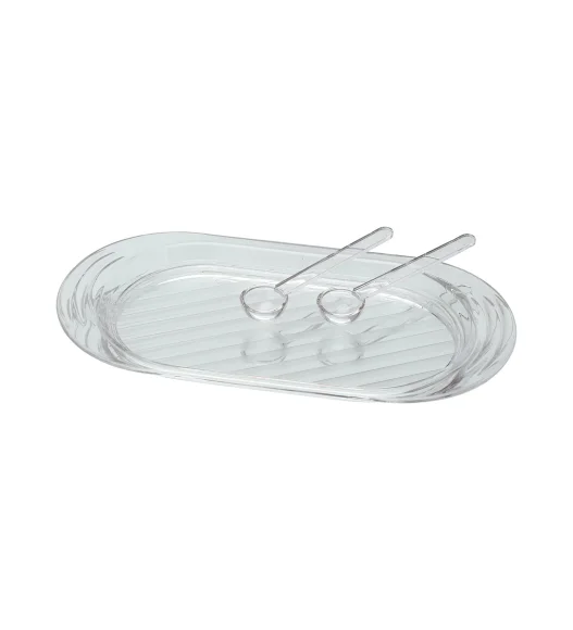 Agua Acrylic Acrylic Sugar Jar with Tray Brown