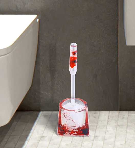 Agua Acrylic Acrylic Toiletbrush Holder Red