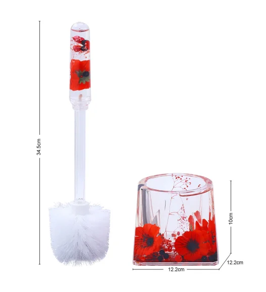 Agua Acrylic Acrylic Toiletbrush Holder Red