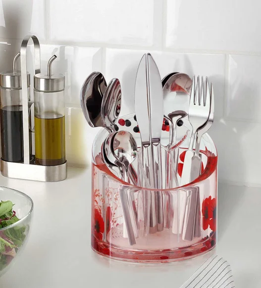 Agua Acrylic Acrylic Fork Holder Red