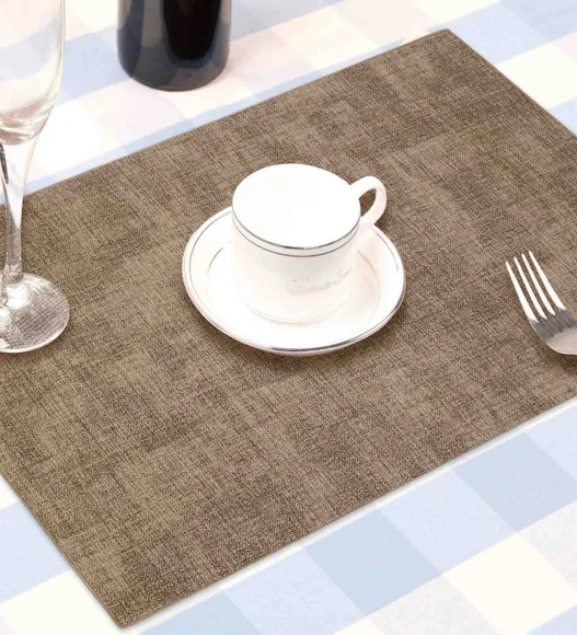 Idyll Set Of 6 PVC Table Mat Light Brown