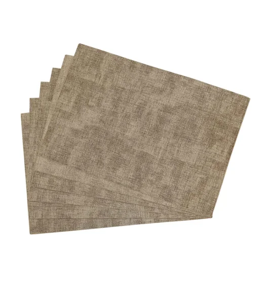 Idyll Set Of 6 PVC Table Mat Light Brown