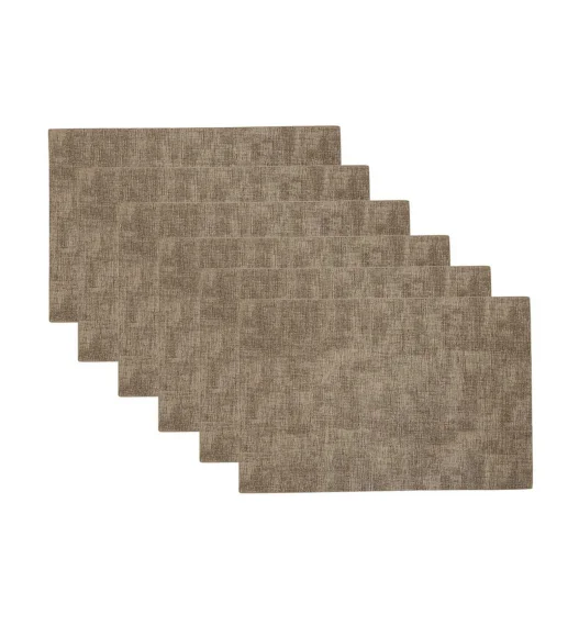 Idyll Set Of 6 PVC Table Mat Light Brown